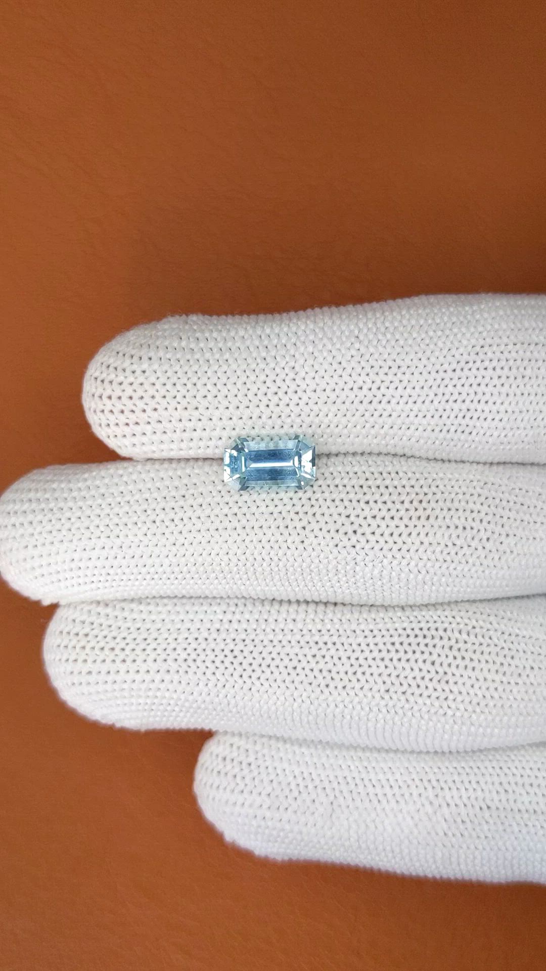 1.81 Ct. Blue Aquamarine from Madagascar Size Video