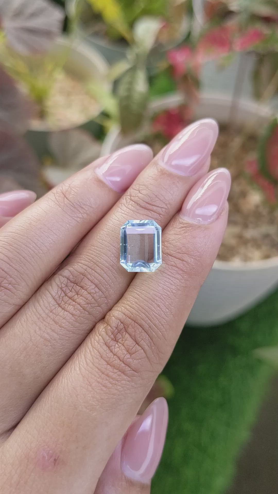 3.68 Ct. Blue Aquamarine from Madagascar Size Video
