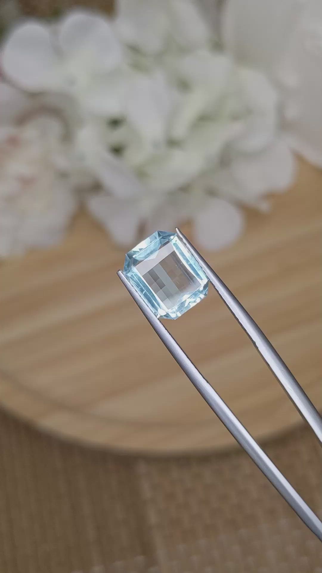 3.68 Ct. Blue Aquamarine from Madagascar Size Video