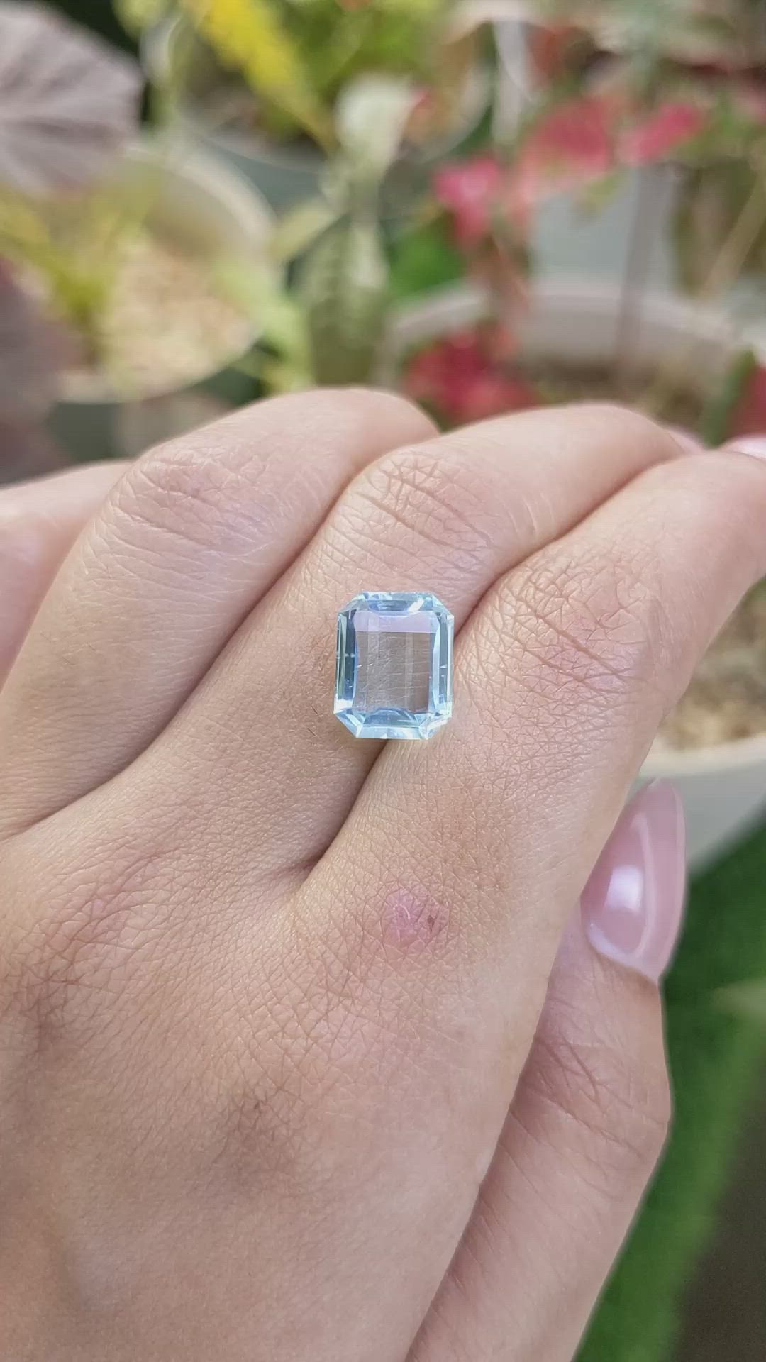 3.68 Ct. Blue Aquamarine from Madagascar Size Video