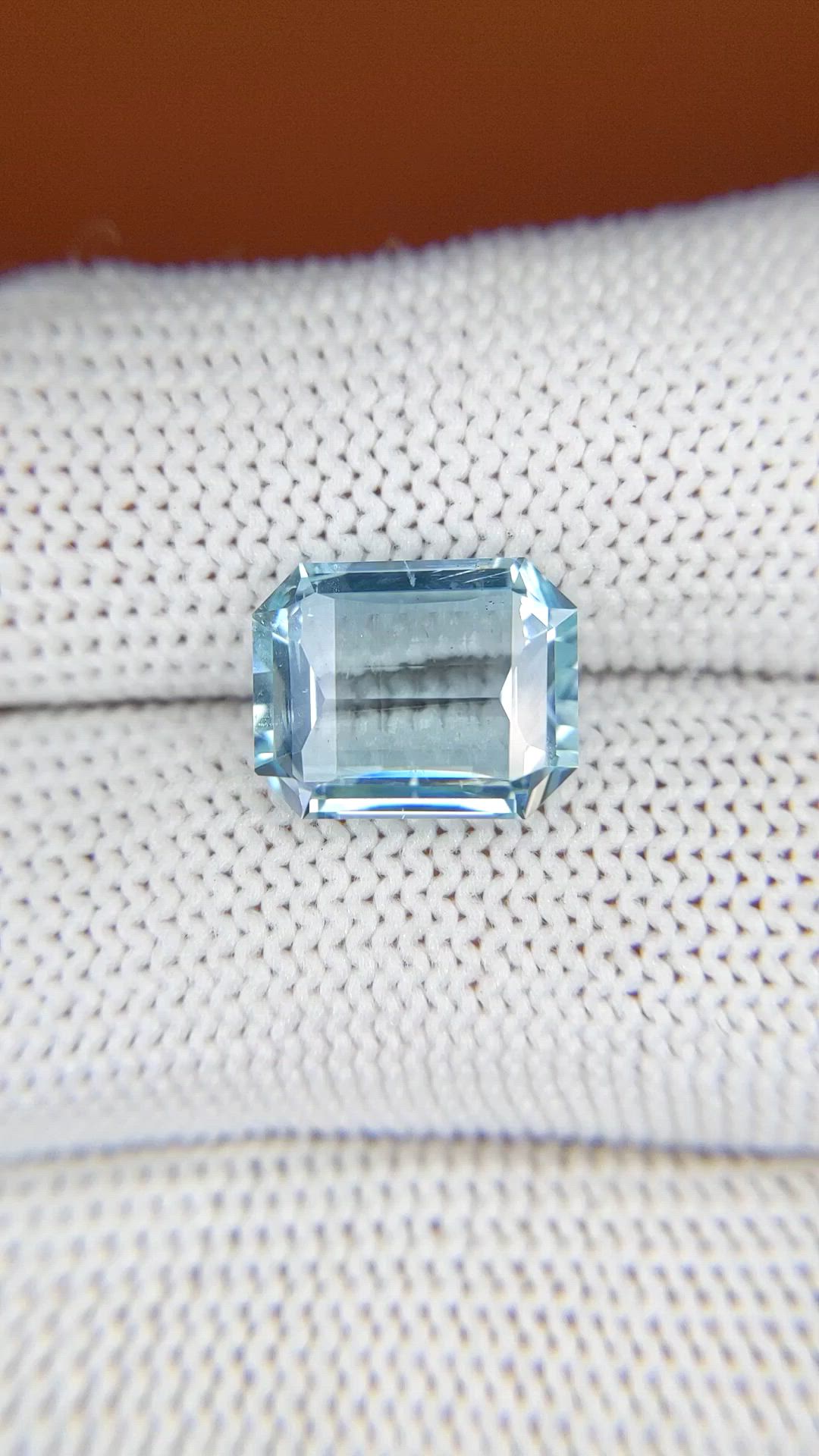 3.68 Ct. Blue Aquamarine from Madagascar Size Video