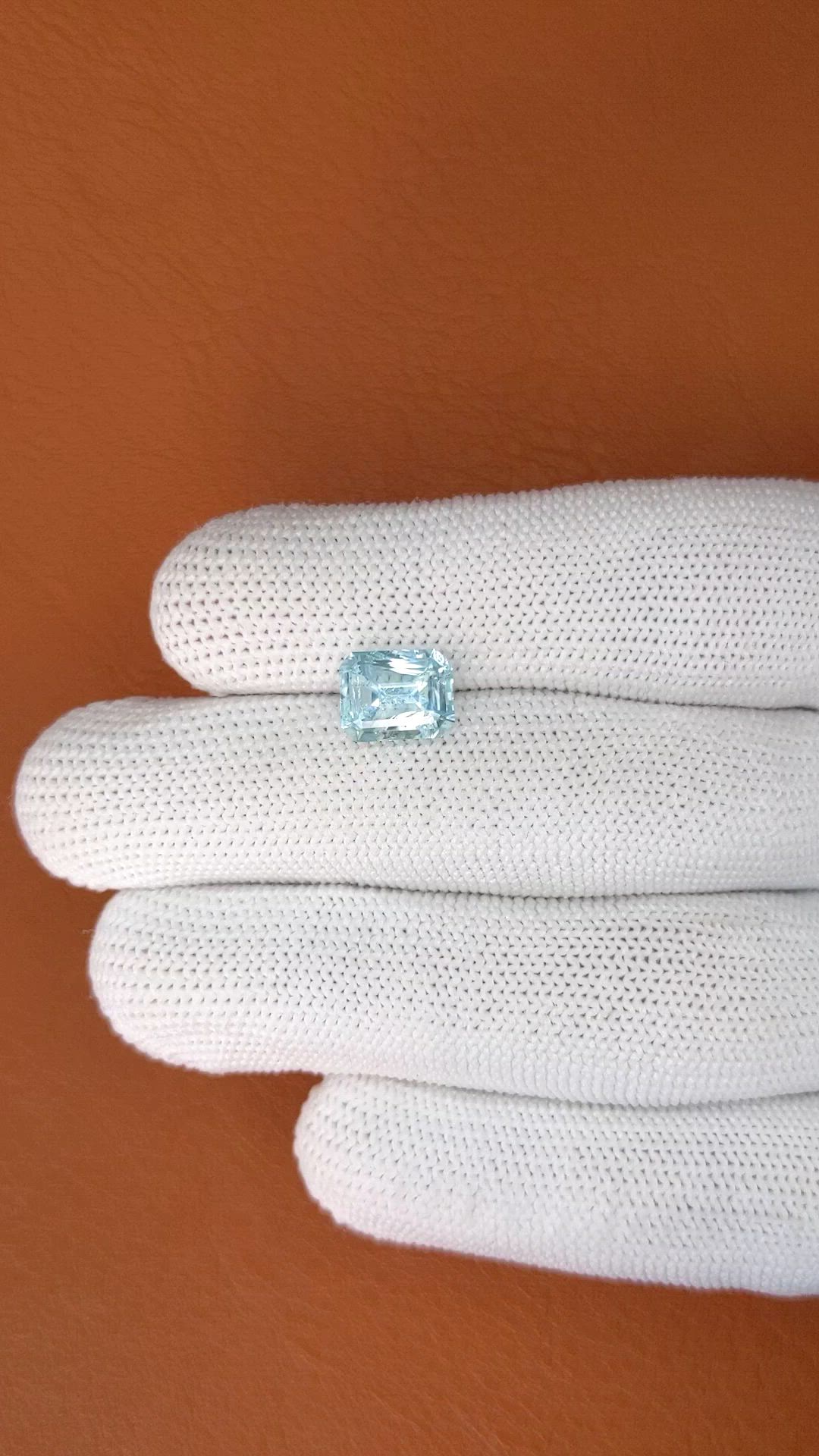 2.43 Ct. Blue Aquamarine from Madagascar Size Video