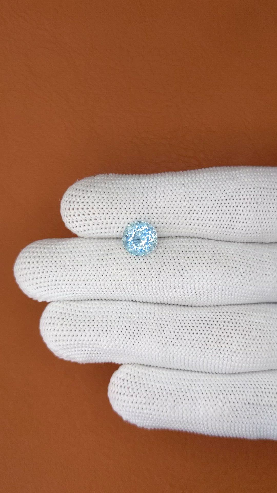 2.11 Ct. Blue Aquamarine from Madagascar Size Video