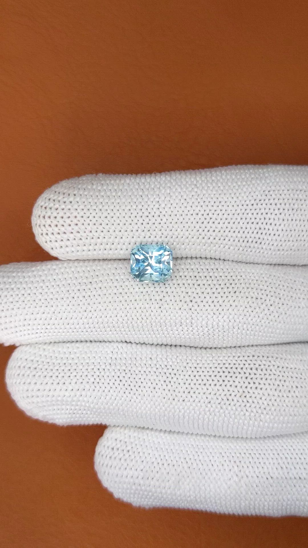 2.00 Ct. Blue Aquamarine from Madagascar Size Video
