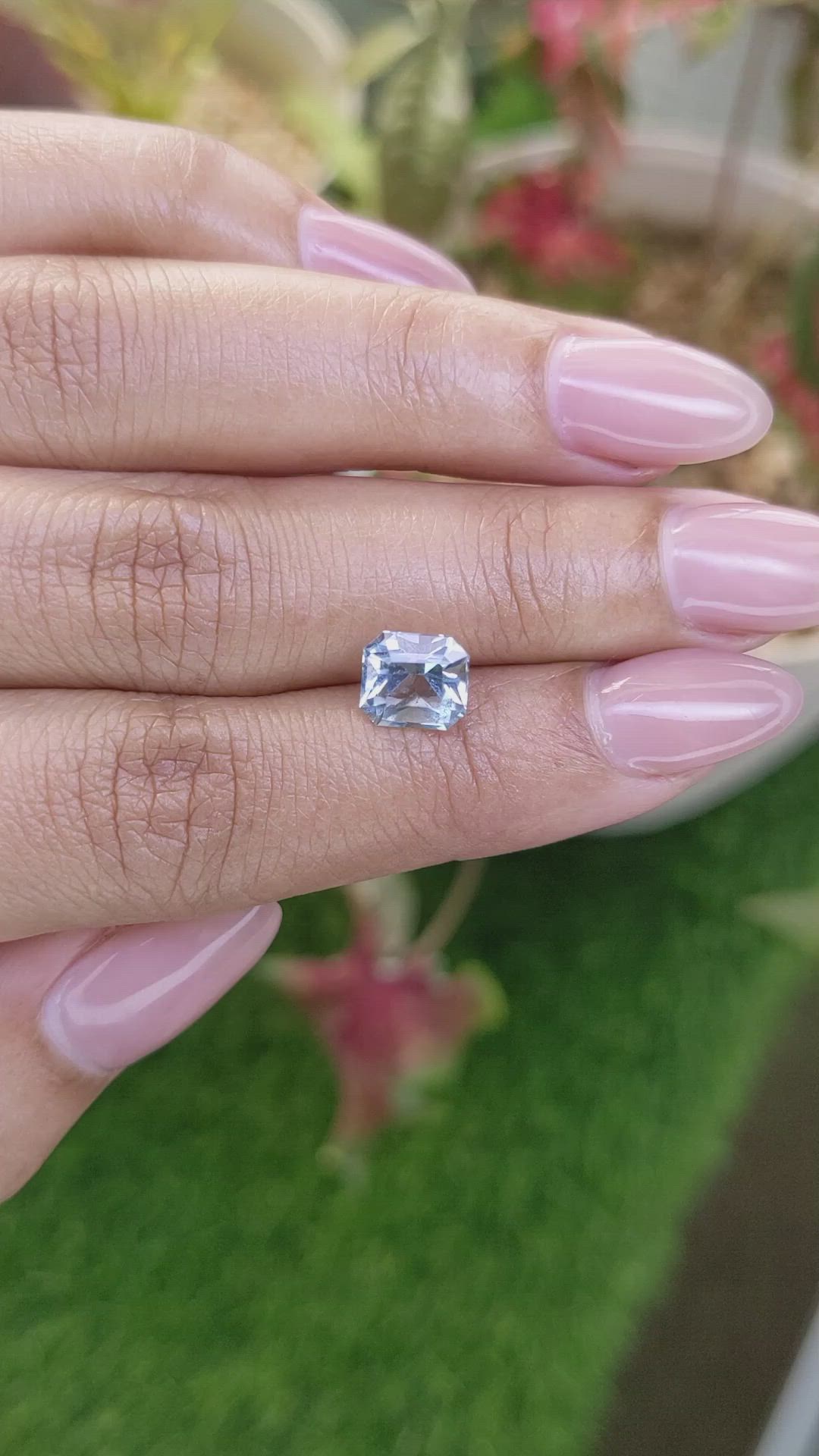 2.00 Ct. Blue Aquamarine from Madagascar Size Video