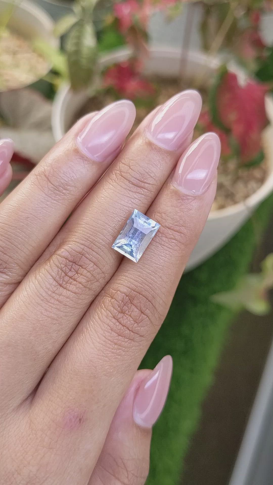 2.74 Ct. Blue Aquamarine from Madagascar Size Video