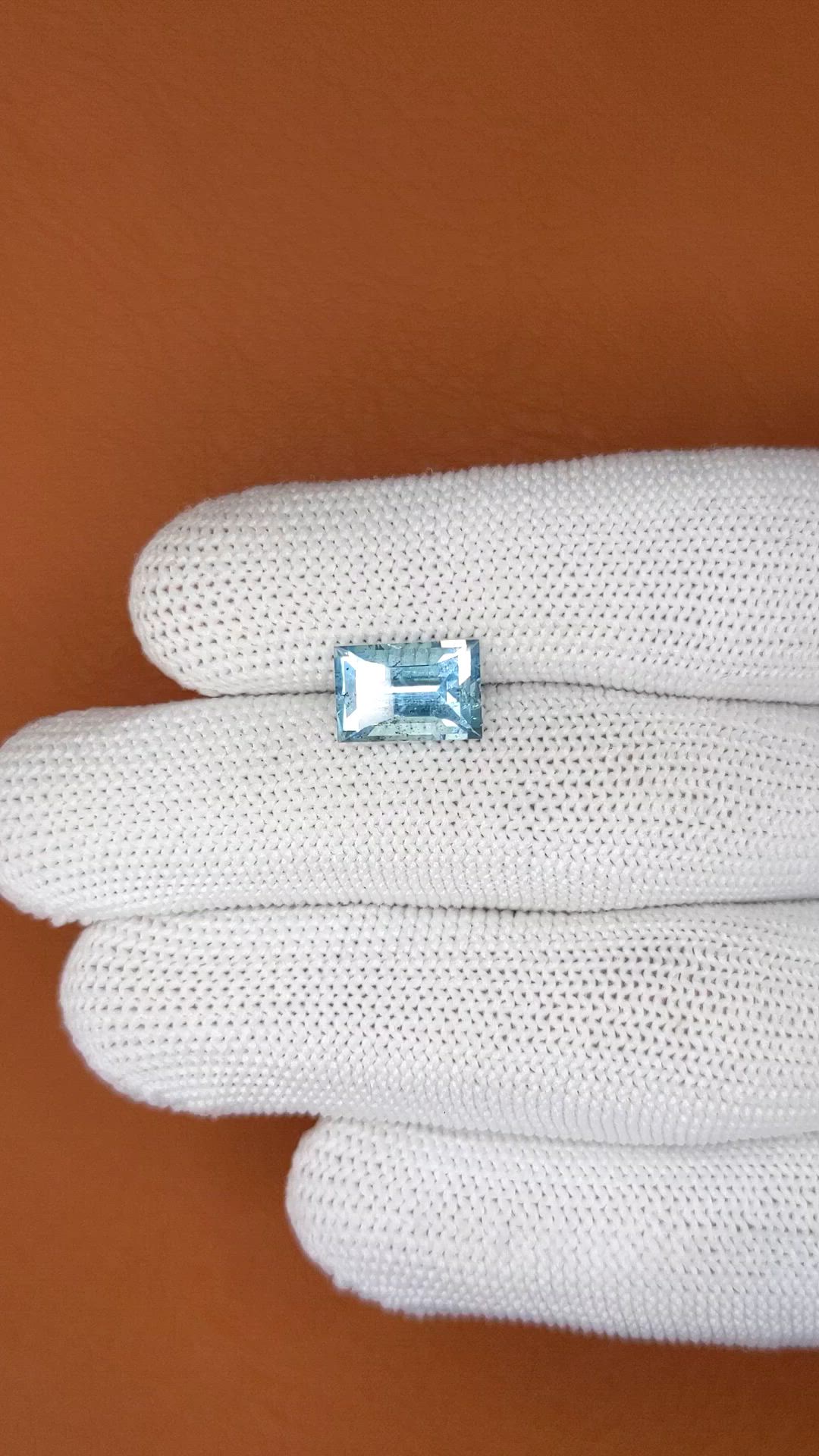 2.74 Ct. Blue Aquamarine from Madagascar Size Video