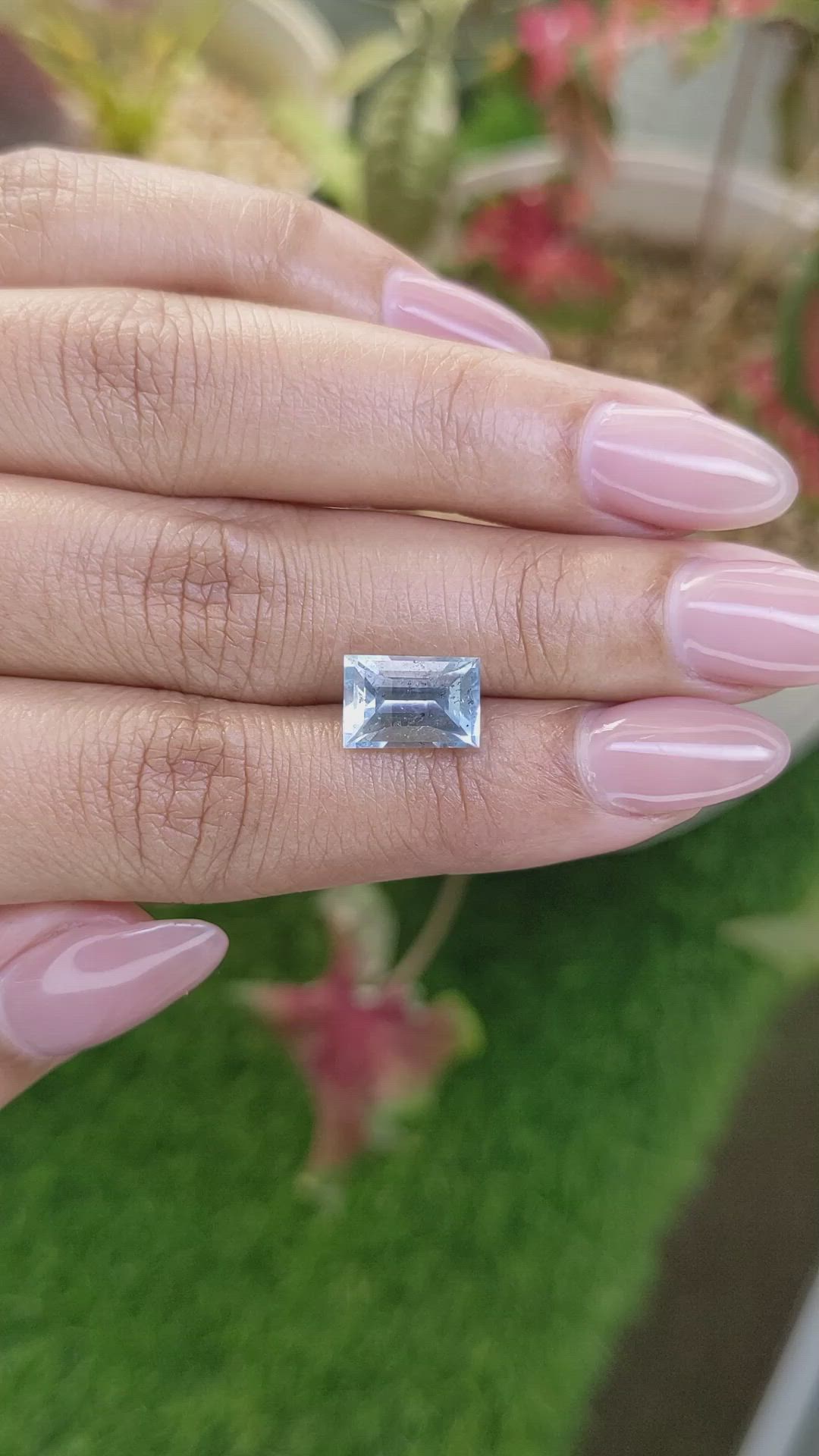 2.74 Ct. Blue Aquamarine from Madagascar Size Video