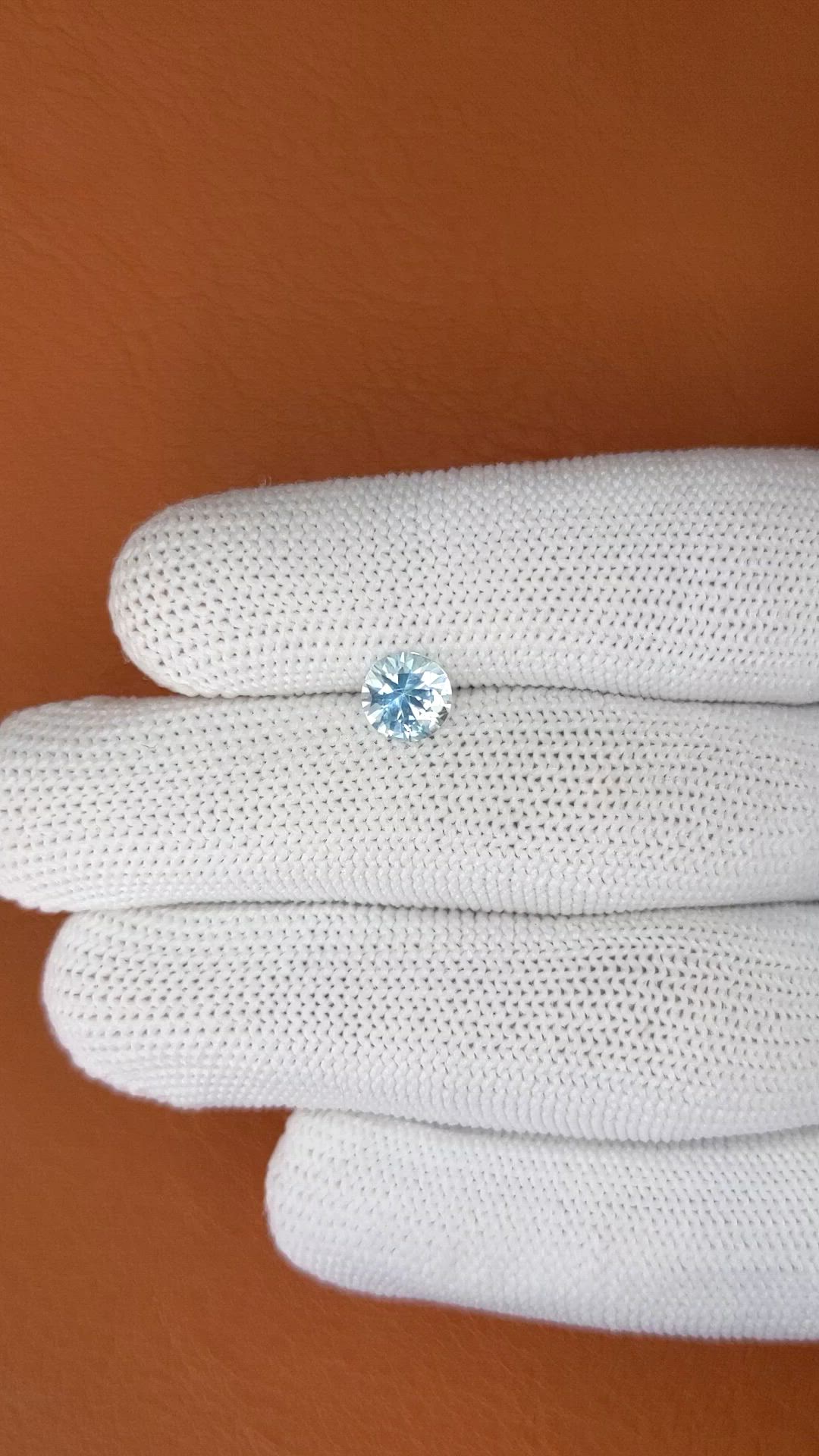 0.79 Ct. Blue Aquamarine from Madagascar Size Video