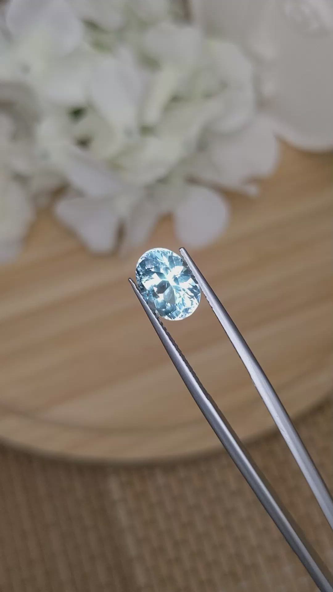2.48 Ct. Blue Aquamarine from Madagascar Size Video