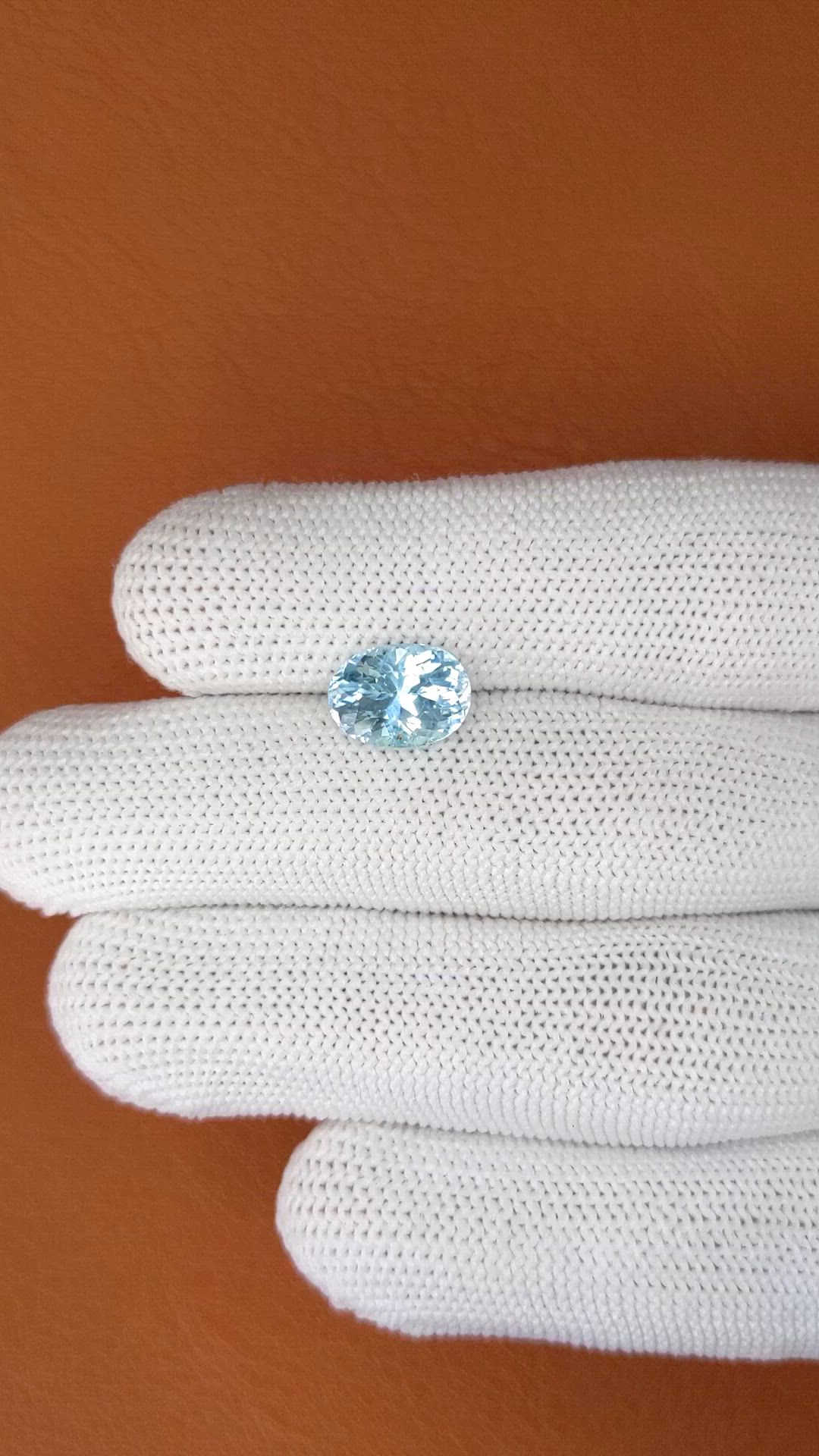 2.48 Ct. Blue Aquamarine from Madagascar Size Video