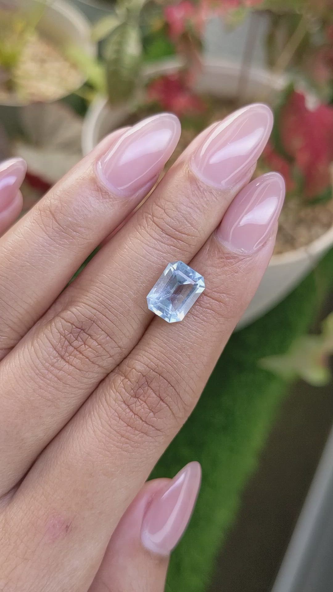 2.89 Ct. Blue Aquamarine from Madagascar Size Video