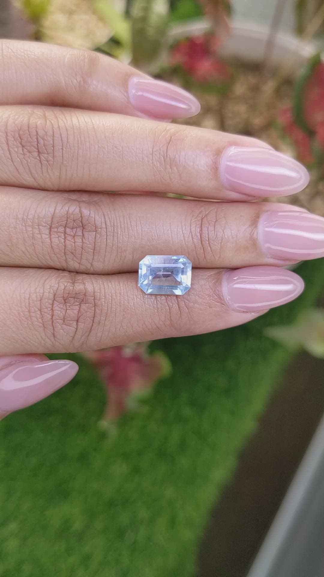 2.89 Ct. Blue Aquamarine from Madagascar Size Video