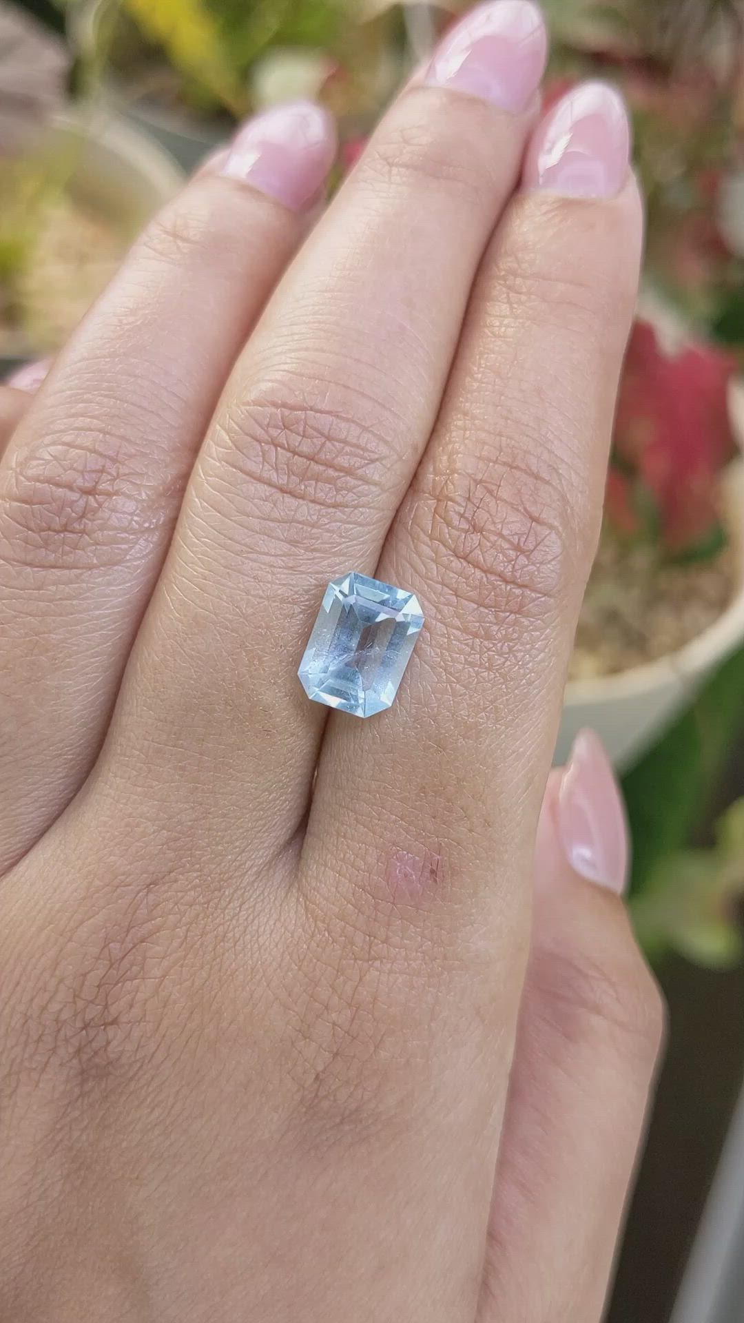 2.89 Ct. Blue Aquamarine from Madagascar Size Video