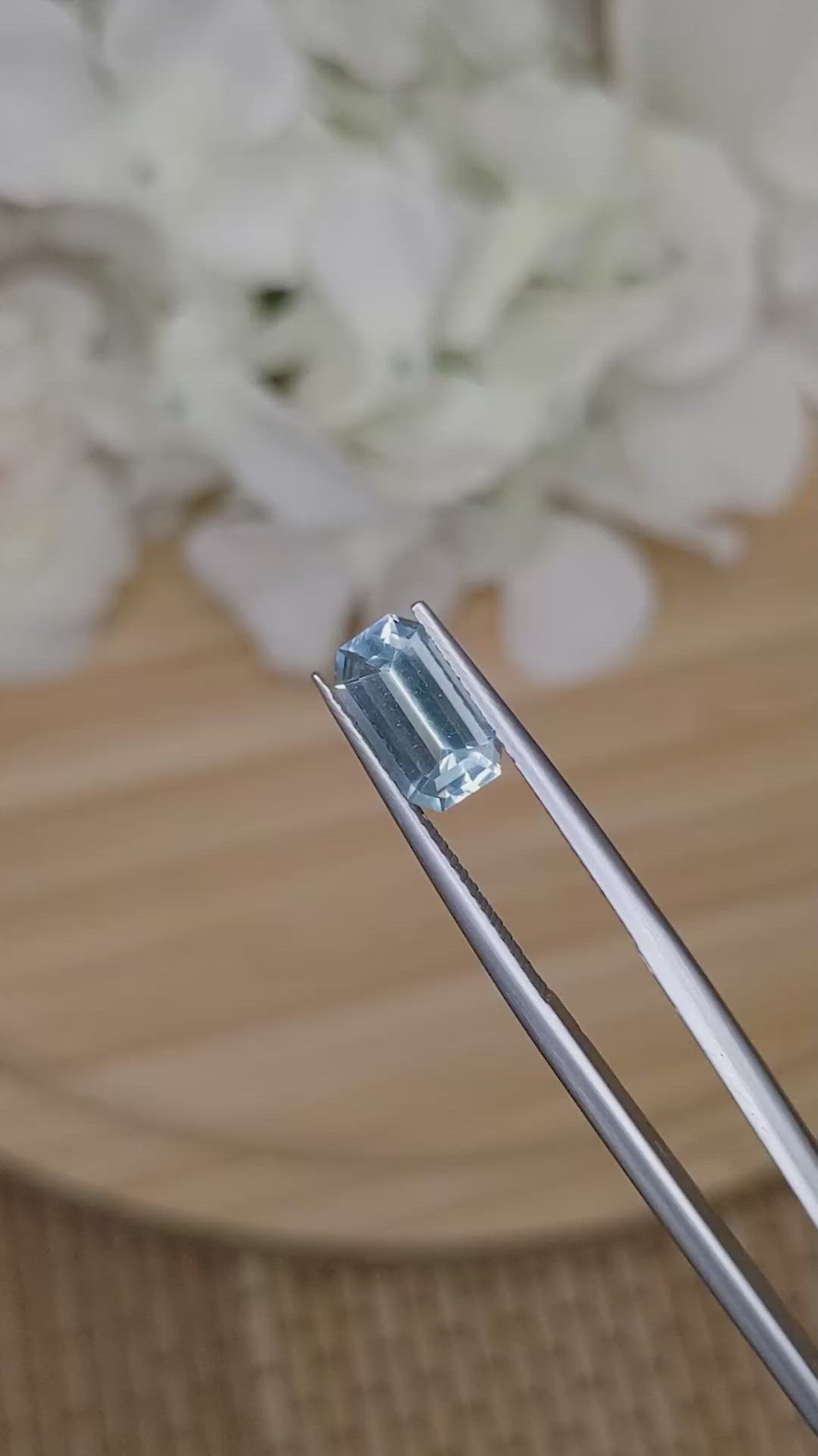 1.27 Ct. Blue Aquamarine from Madagascar Size Video