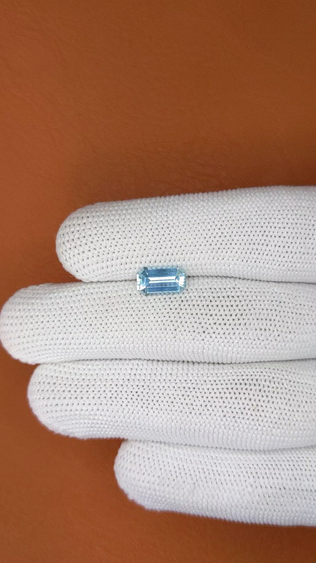 1.27 Ct. Blue Aquamarine from Madagascar Size Video
