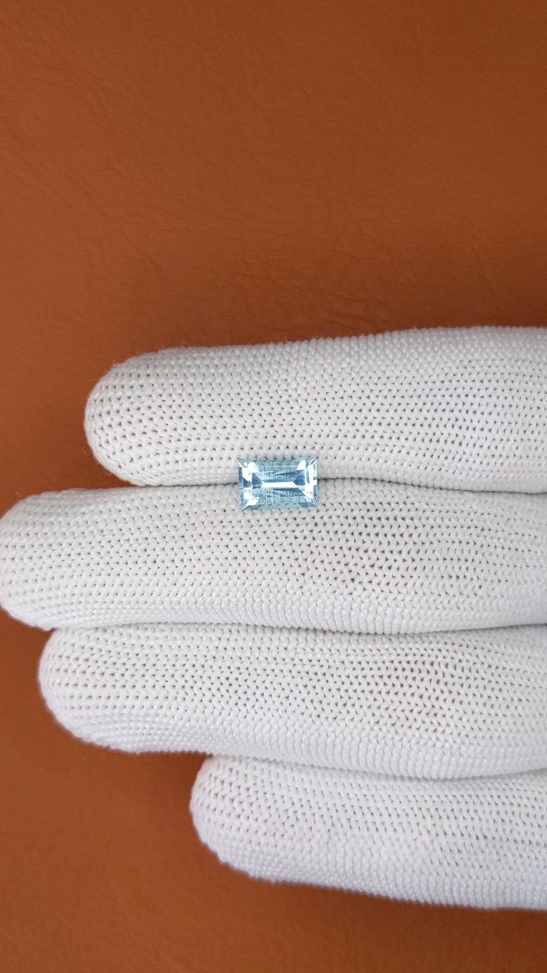 1.52 Ct. Blue Aquamarine from Madagascar Size Video