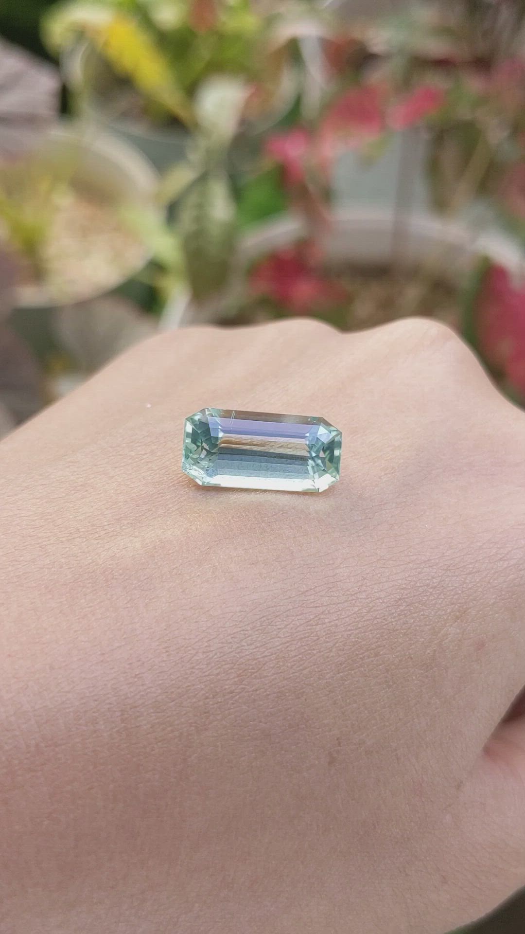 8.06 Ct. Bluish Green Aquamarine from Madagascar Size Video