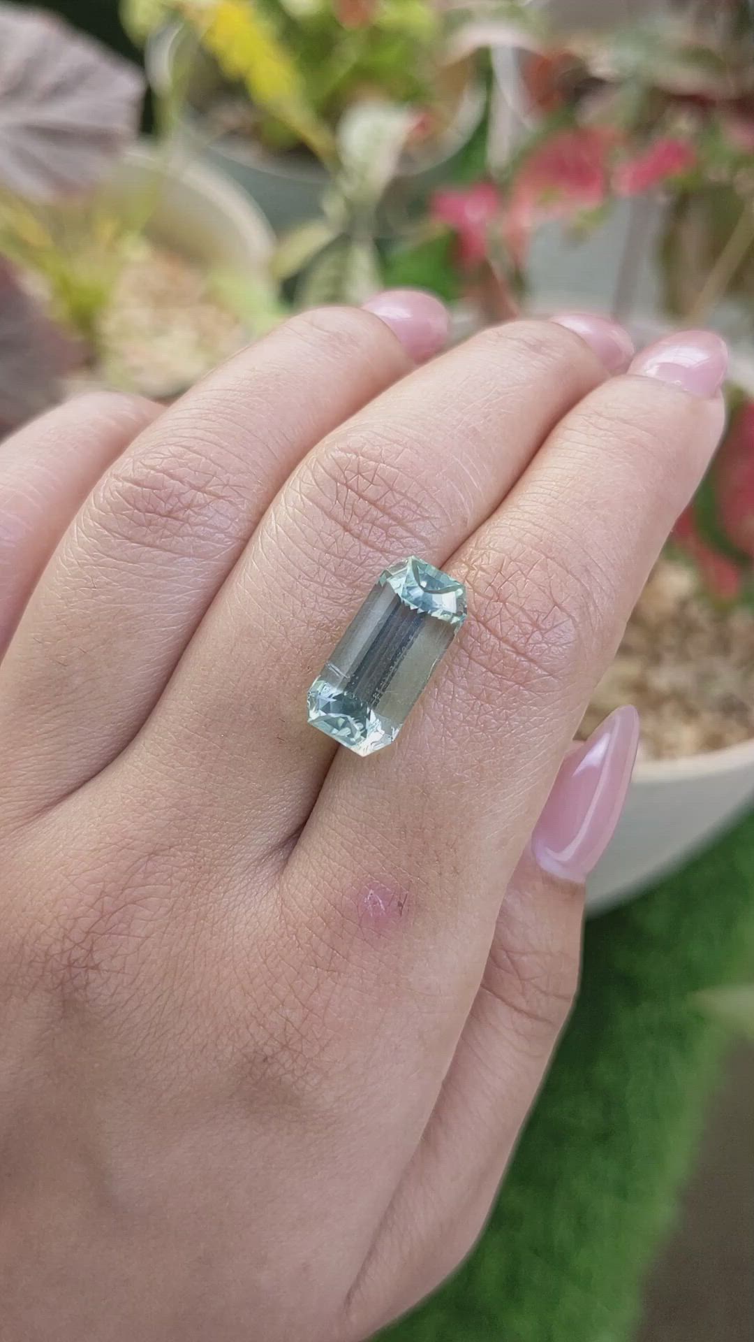 8.06 Ct. Bluish Green Aquamarine from Madagascar Size Video