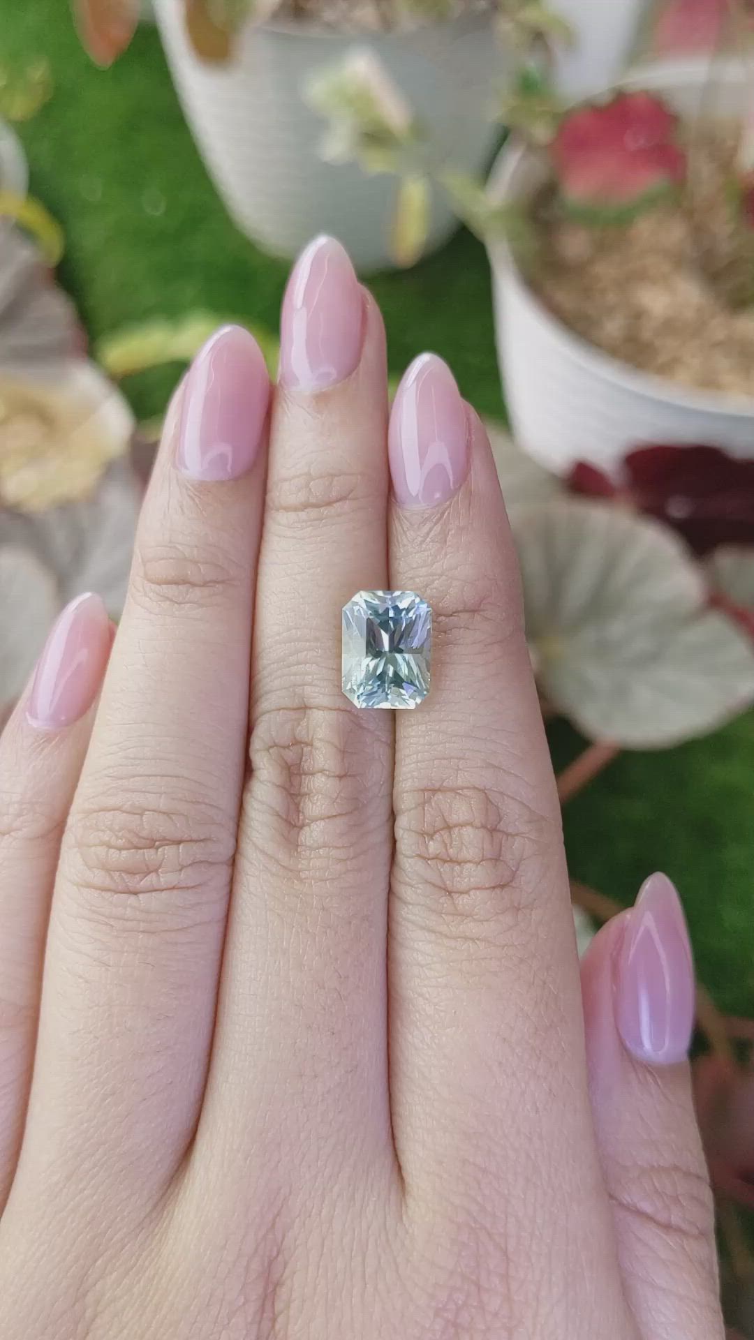 3.39 Ct. Bluish Green Aquamarine from Madagascar Size Video