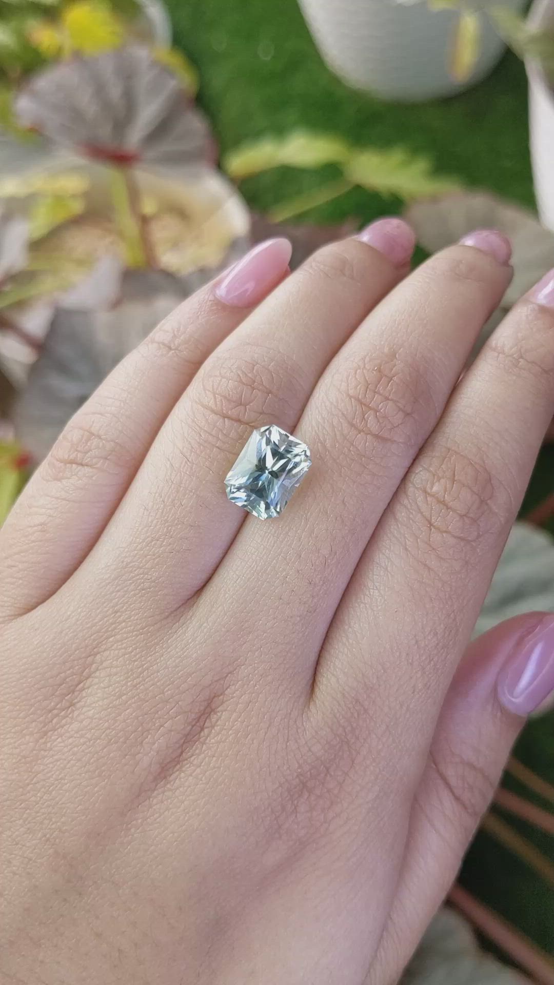 3.39 Ct. Bluish Green Aquamarine from Madagascar Size Video