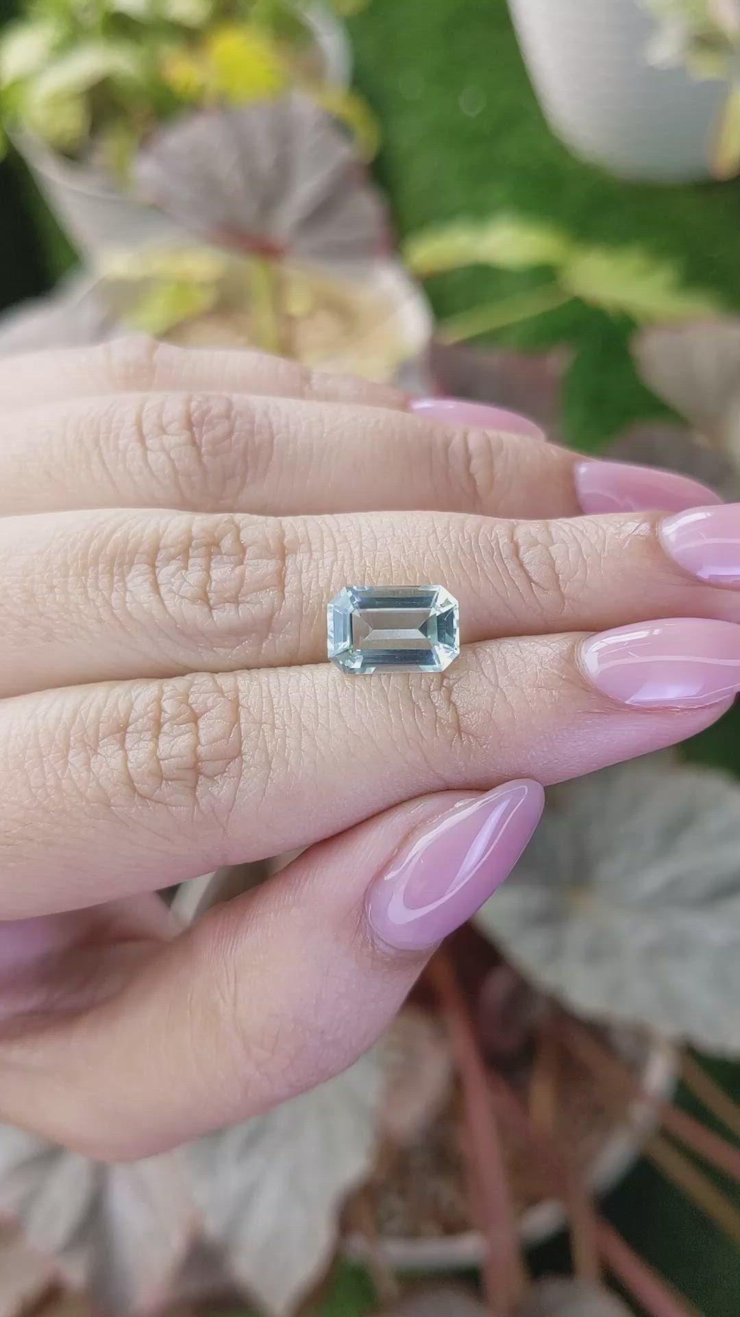 2.64 Ct. Bluish Green Aquamarine from Madagascar Size Video