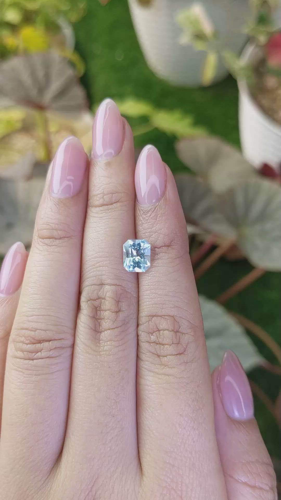 1.32 Ct. Blue Aquamarine from Madagascar Size Video