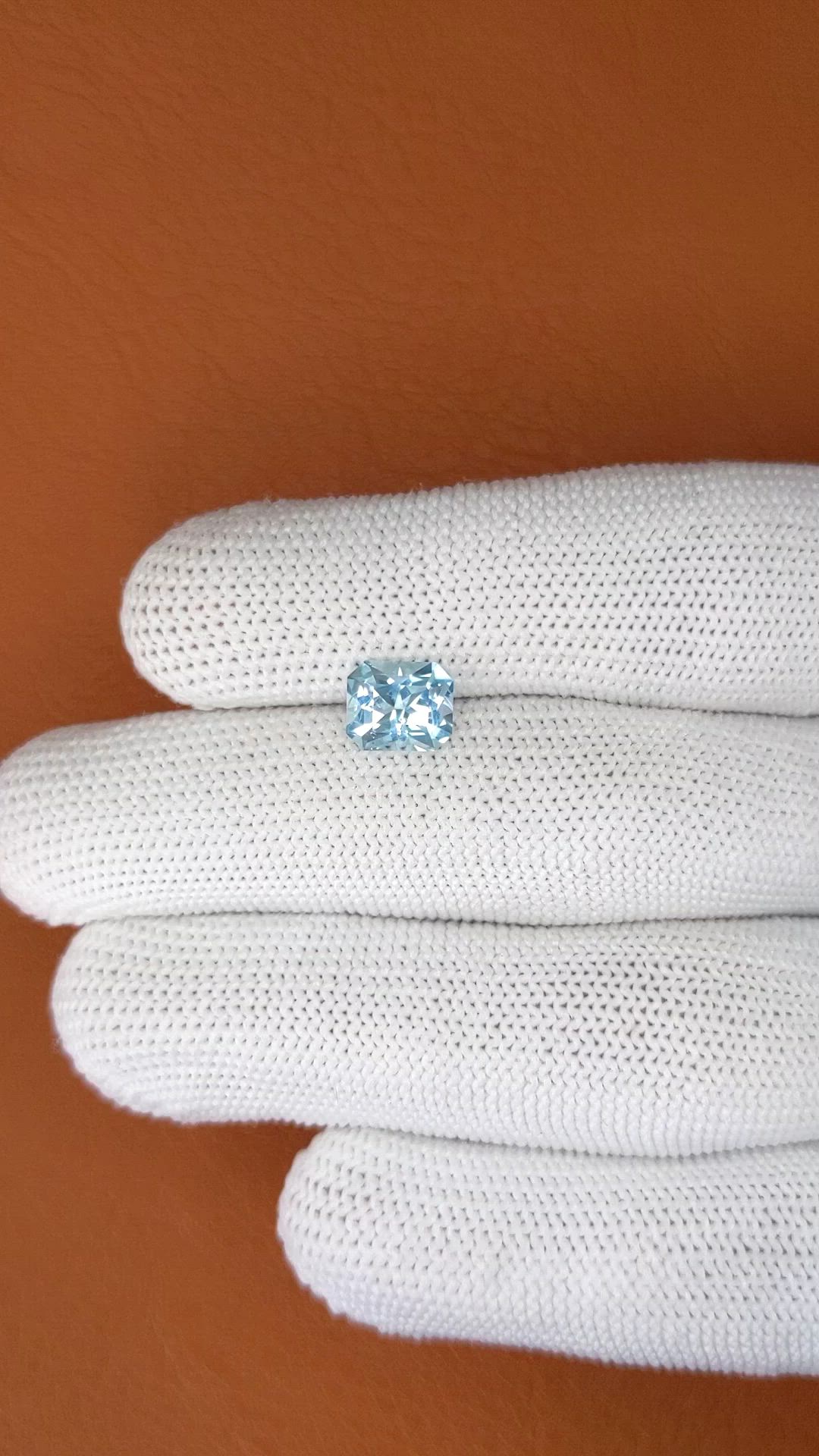 1.32 Ct. Blue Aquamarine from Madagascar Size Video