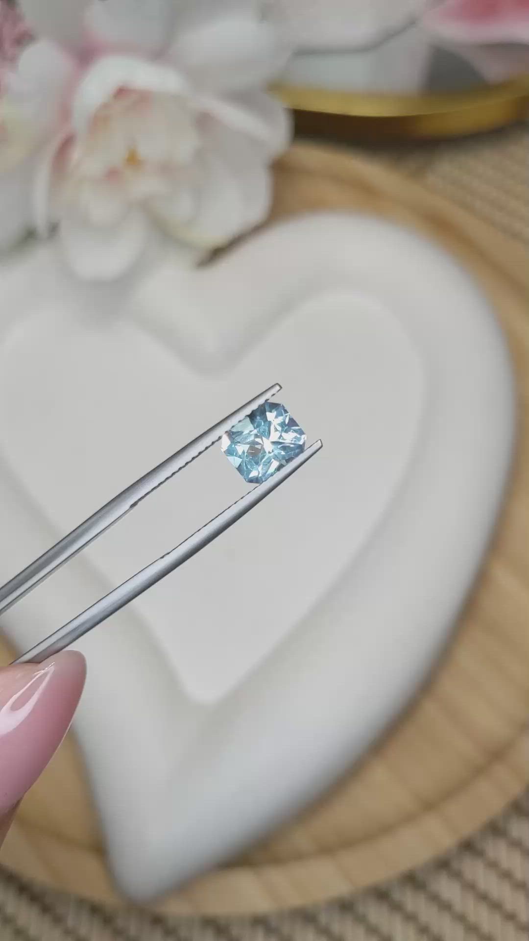 1.32 Ct. Blue Aquamarine from Madagascar Size Video