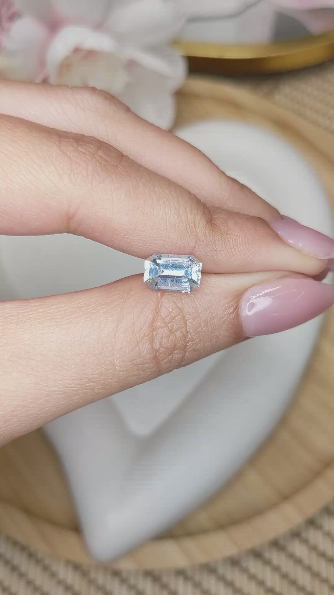 1.63 Ct. Blue Aquamarine from Madagascar Size Video
