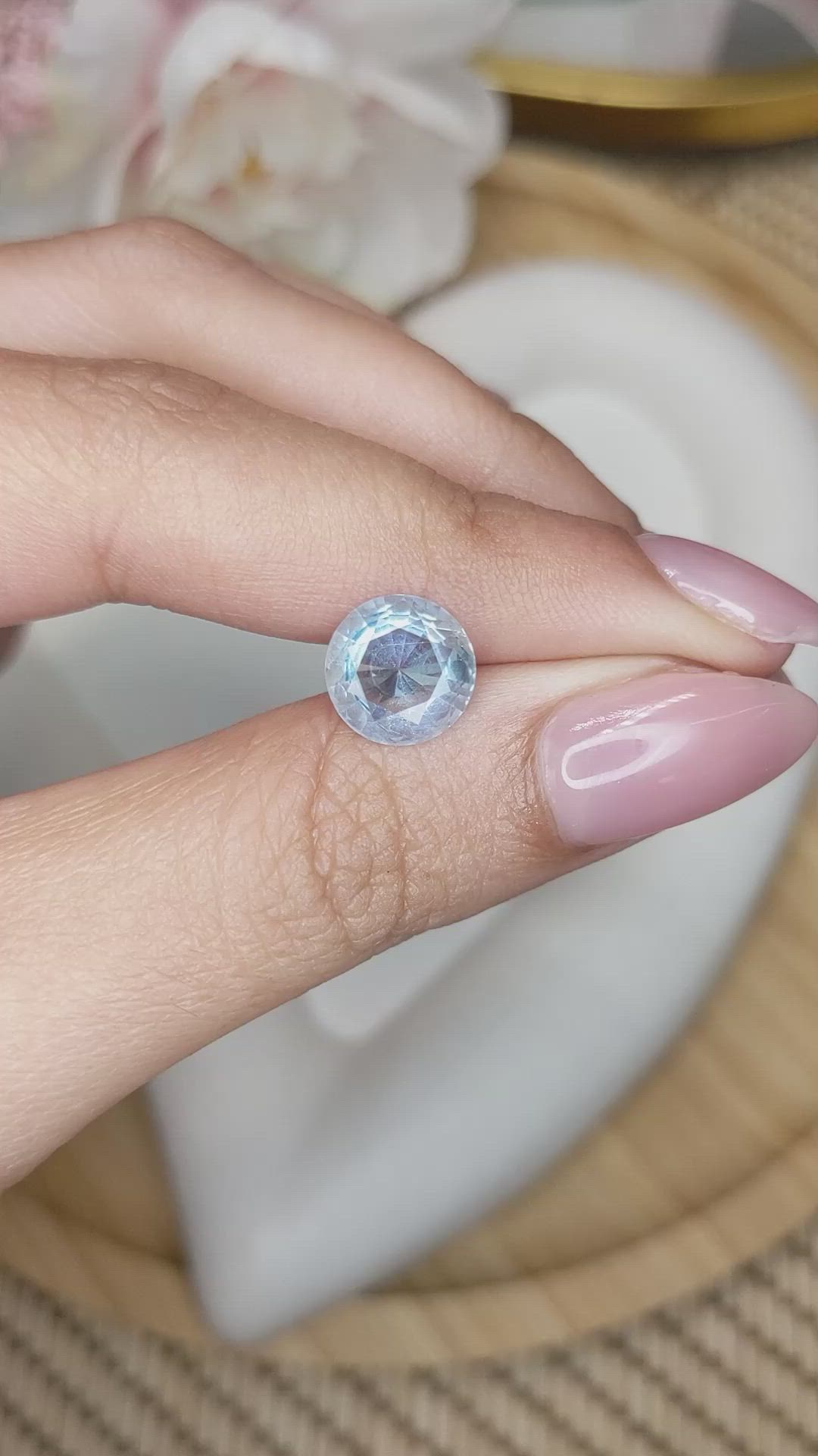 1.78 Ct. Blue Aquamarine from Madagascar Size Video
