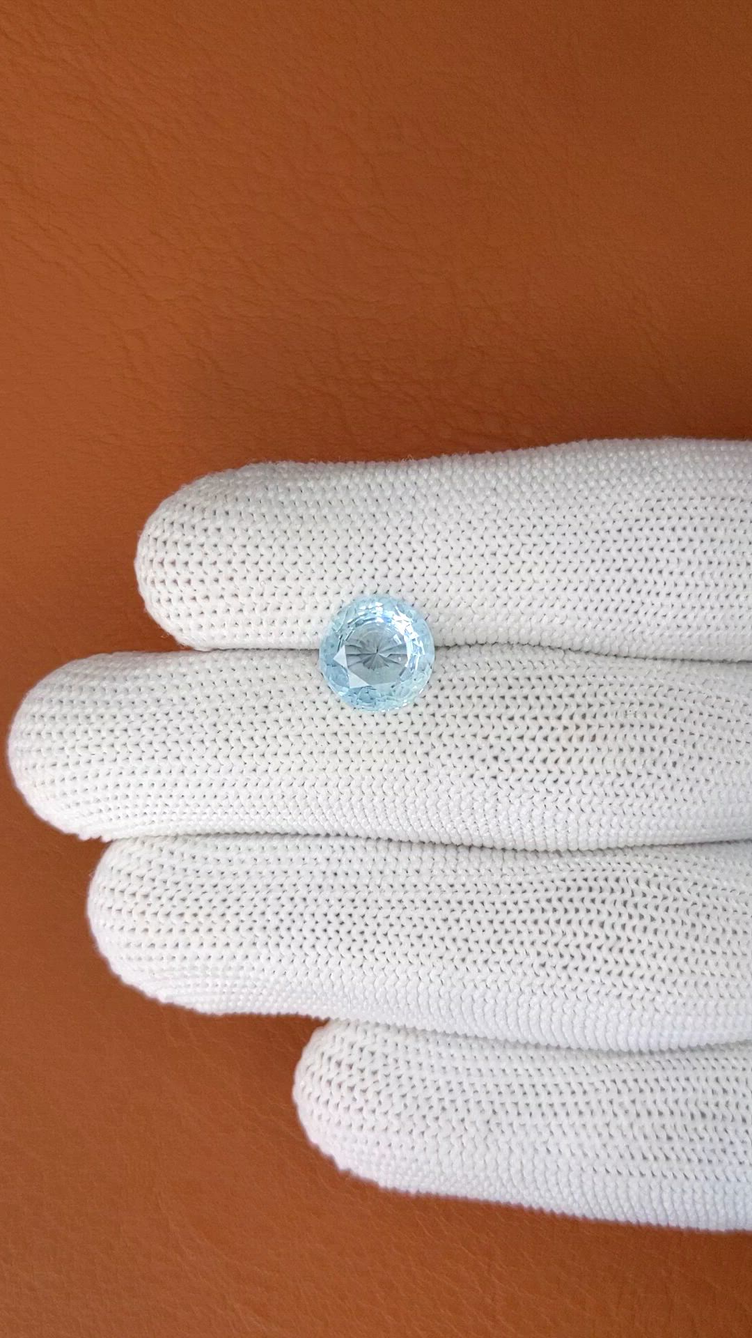 1.78 Ct. Blue Aquamarine from Madagascar Size Video
