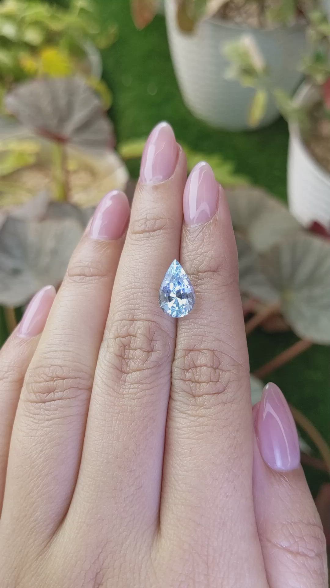 2.64 Ct. Blue Aquamarine from Madagascar Size Video