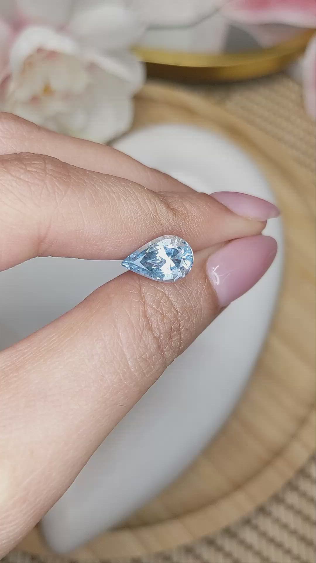 2.64 Ct. Blue Aquamarine from Madagascar Size Video