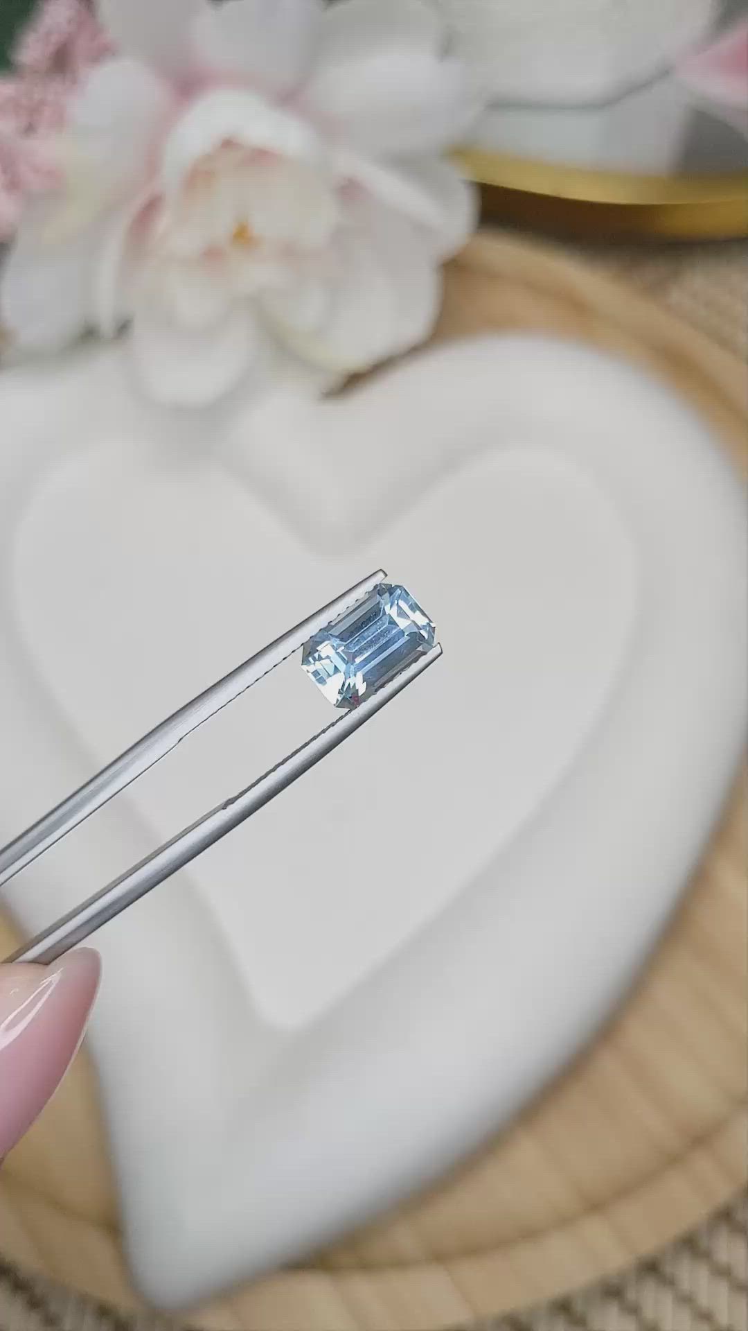 2.24 Ct. Blue Aquamarine from Madagascar Size Video