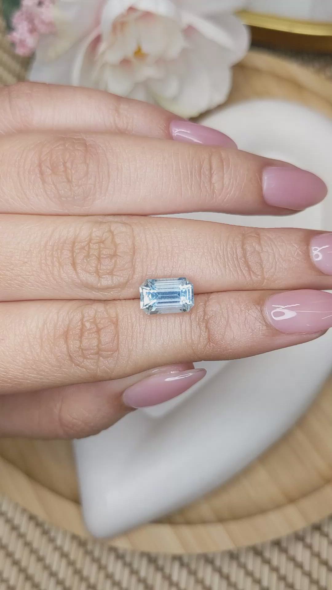 2.24 Ct. Blue Aquamarine from Madagascar Size Video