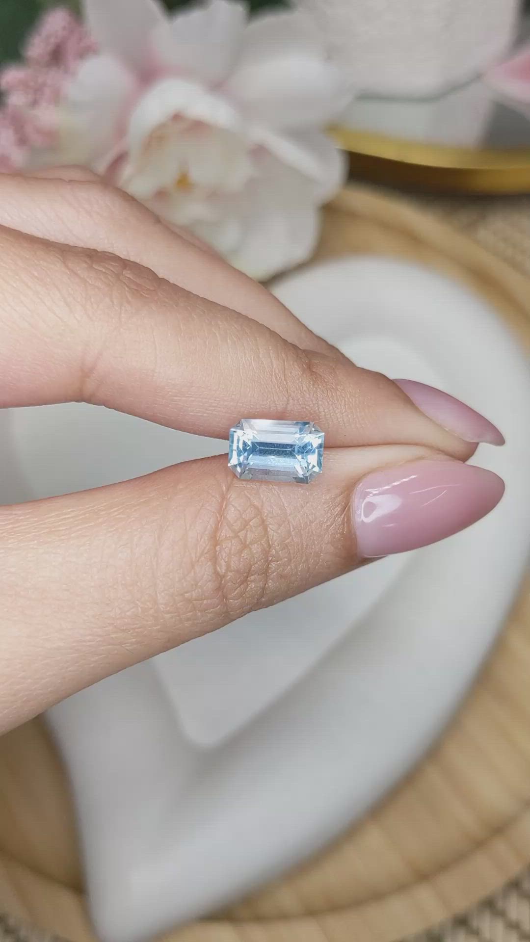 2.24 Ct. Blue Aquamarine from Madagascar Size Video