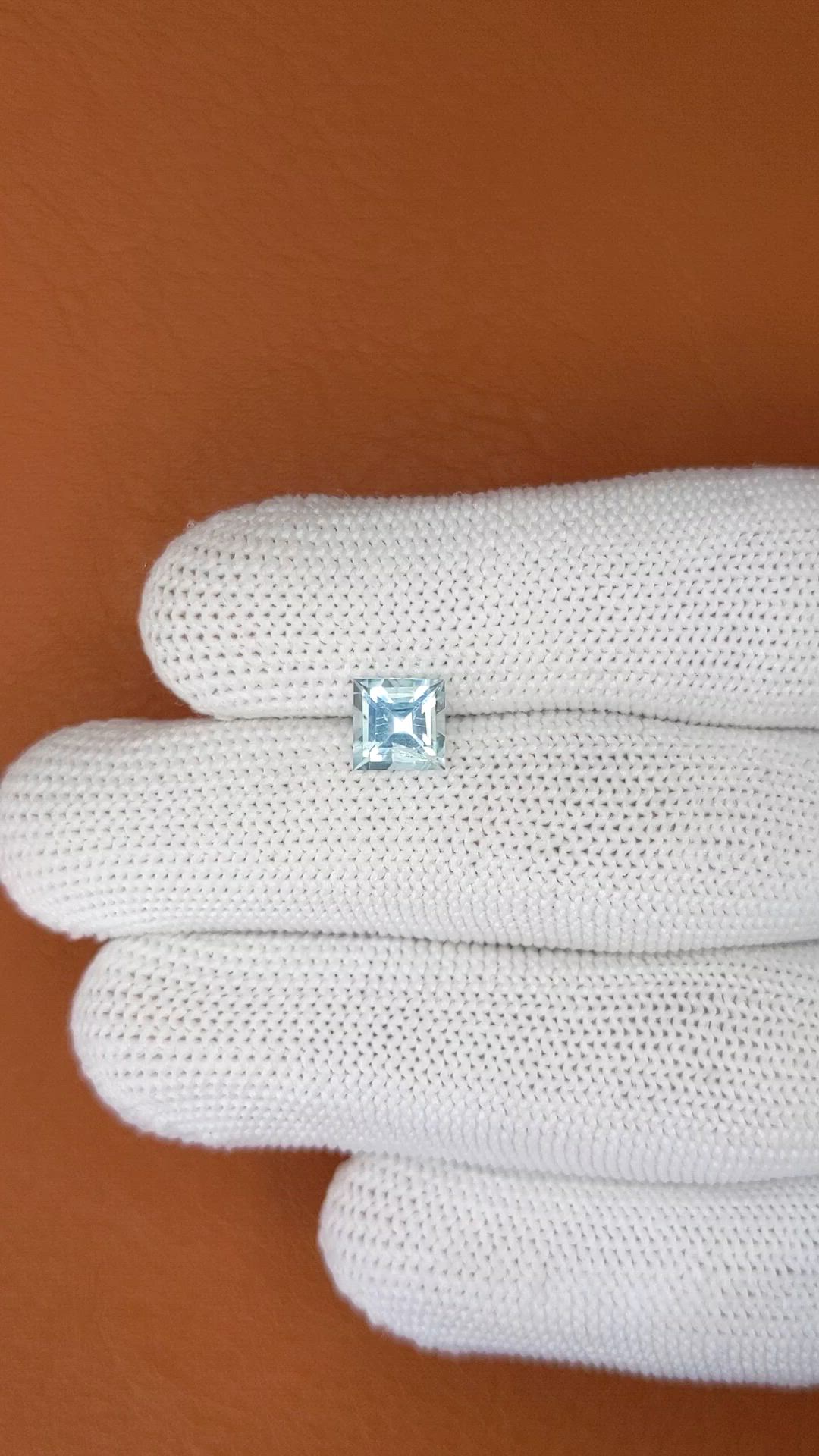 1.17 Ct. Greenish Blue Aquamarine from Madagascar Size Video