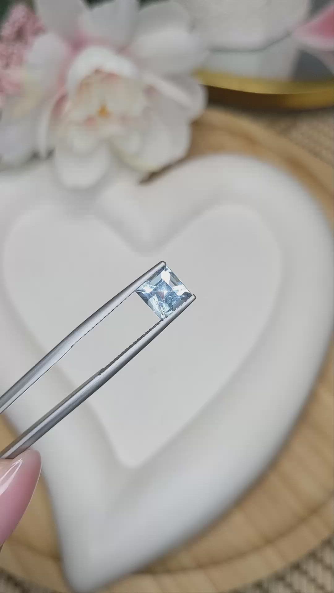 1.17 Ct. Greenish Blue Aquamarine from Madagascar Size Video