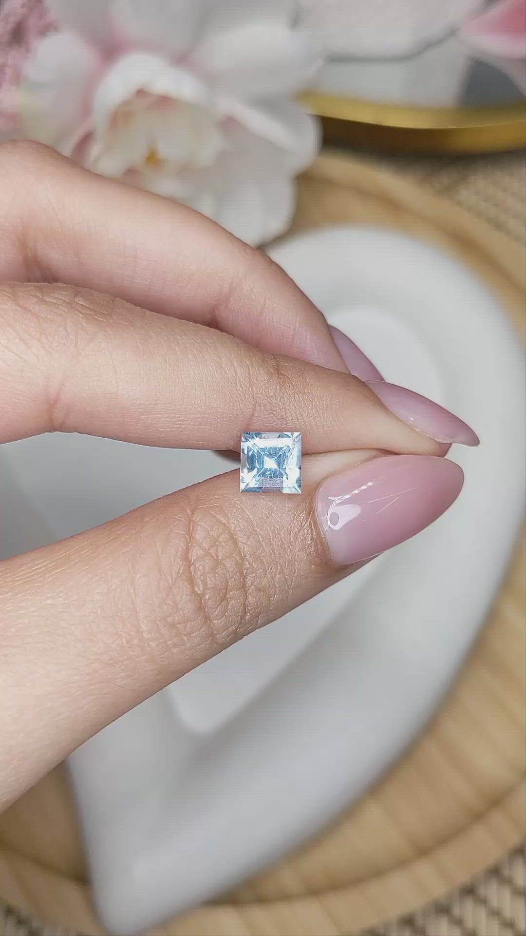 1.17 Ct. Greenish Blue Aquamarine from Madagascar Size Video