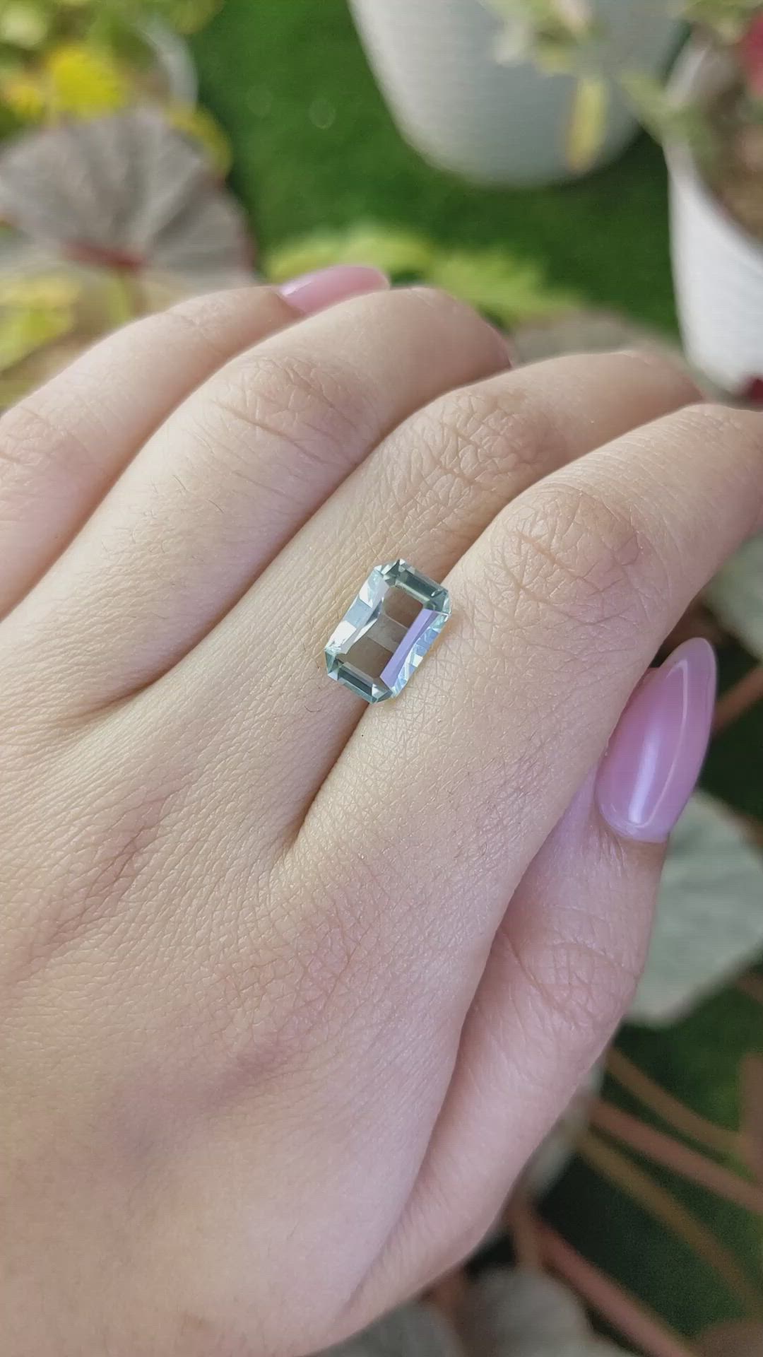 2.81 Ct. Bluish Green Aquamarine from Madagascar Size Video