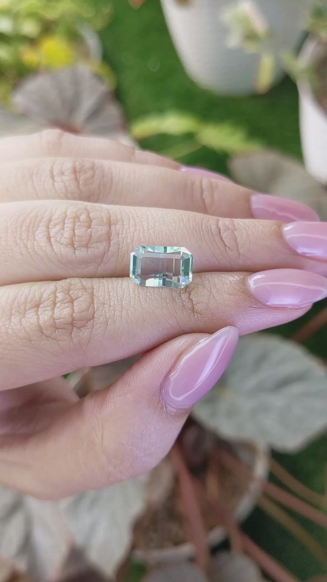 2.81 Ct. Bluish Green Aquamarine from Madagascar Size Video