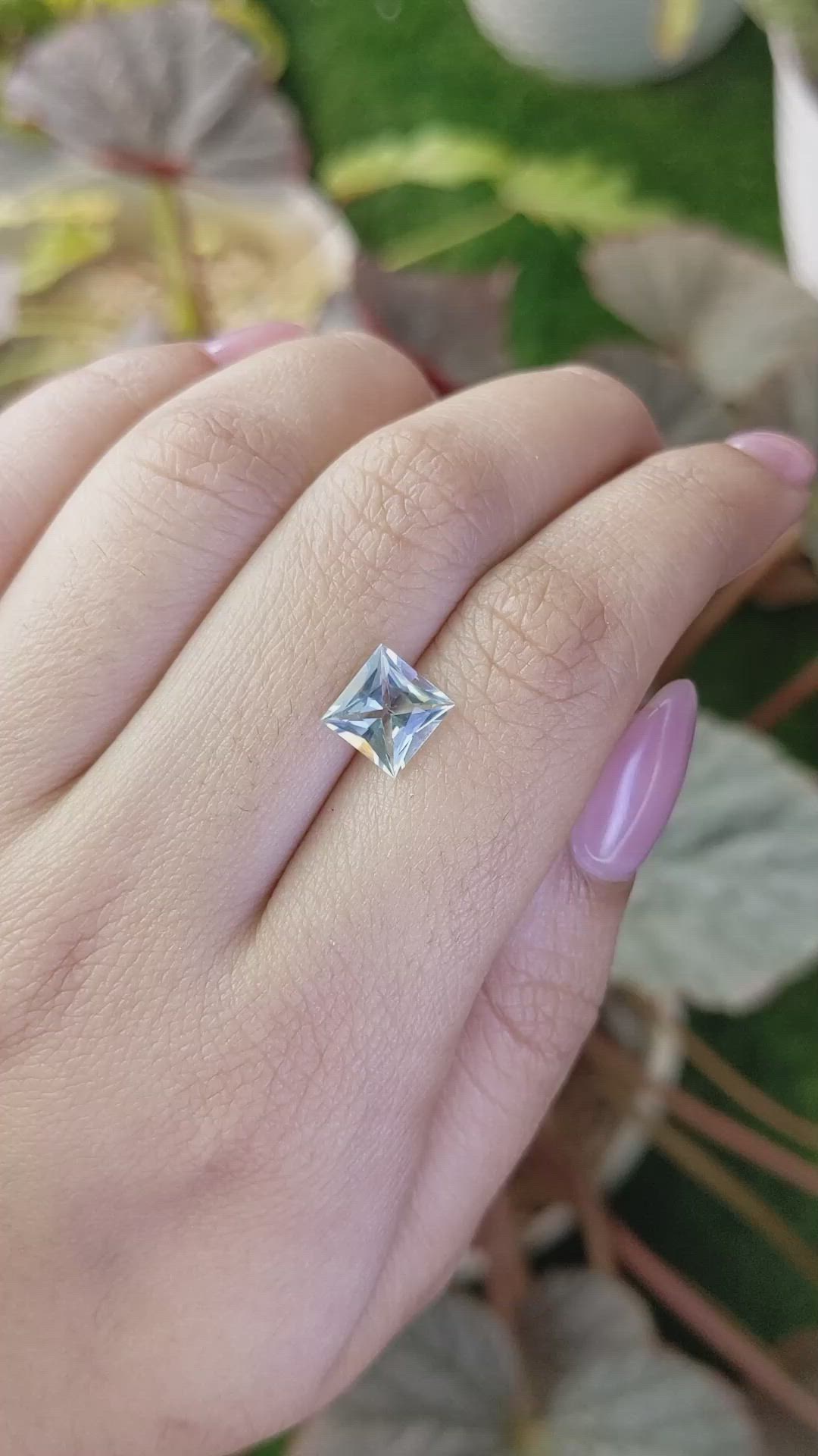 1.42 Ct. Bluish Green Aquamarine from Madagascar Size Video