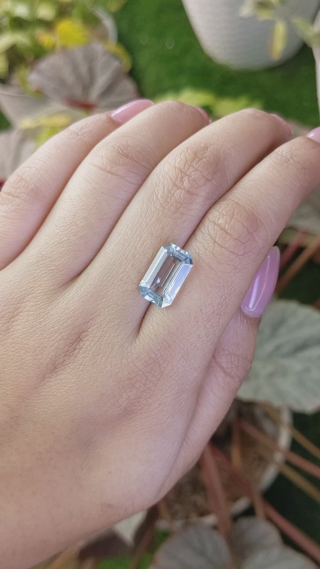 3.89 Ct. Blue Aquamarine from Madagascar Size Video