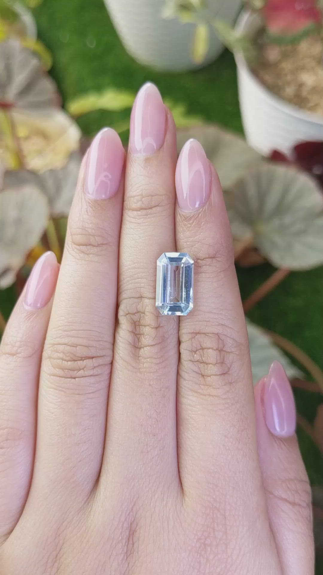 3.89 Ct. Blue Aquamarine from Madagascar Size Video