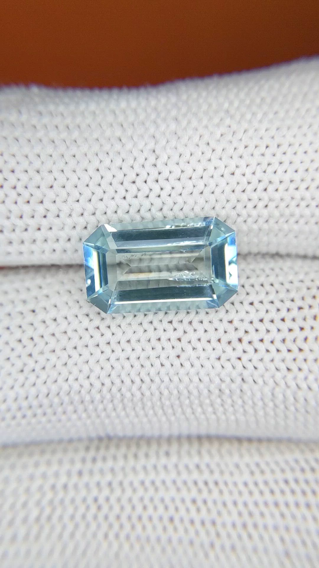 3.89 Ct. Blue Aquamarine from Madagascar Size Video