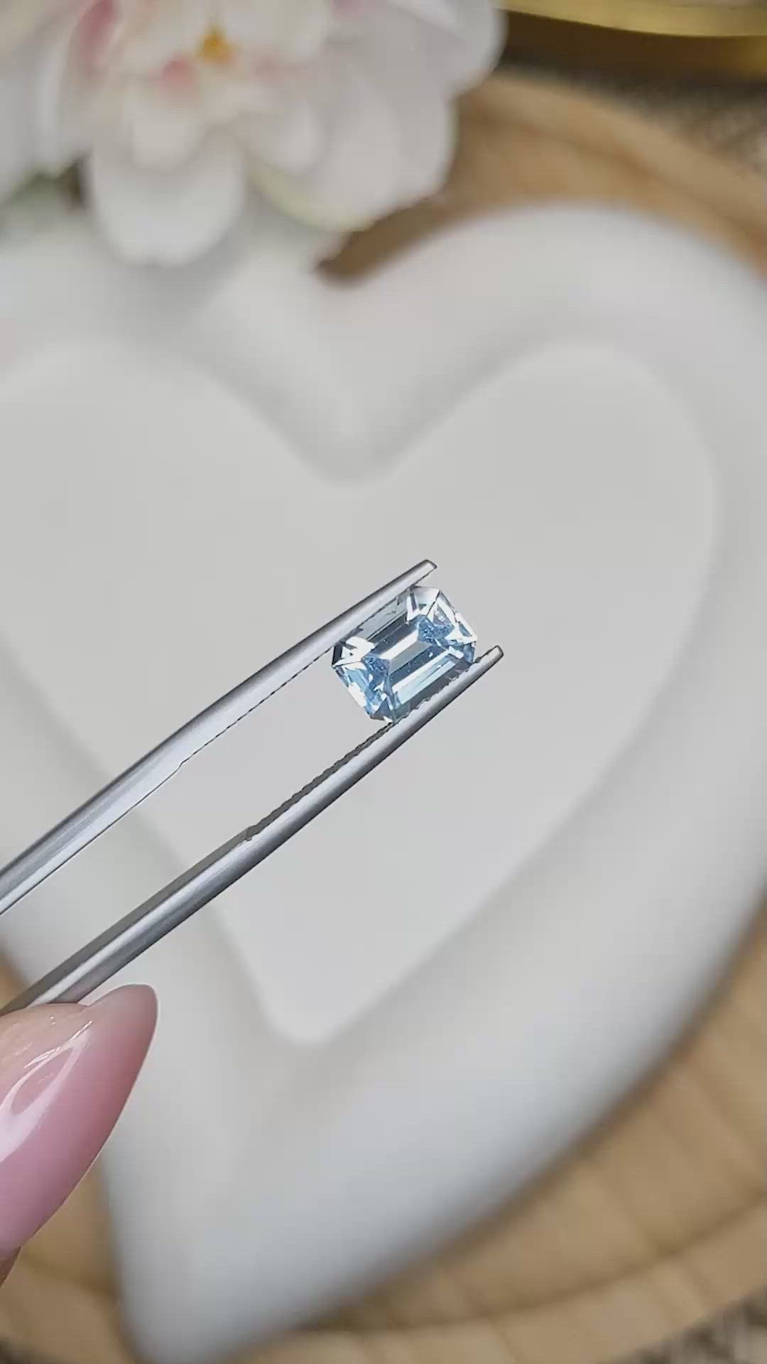 1.65 Ct. Blue Aquamarine from Madagascar Size Video