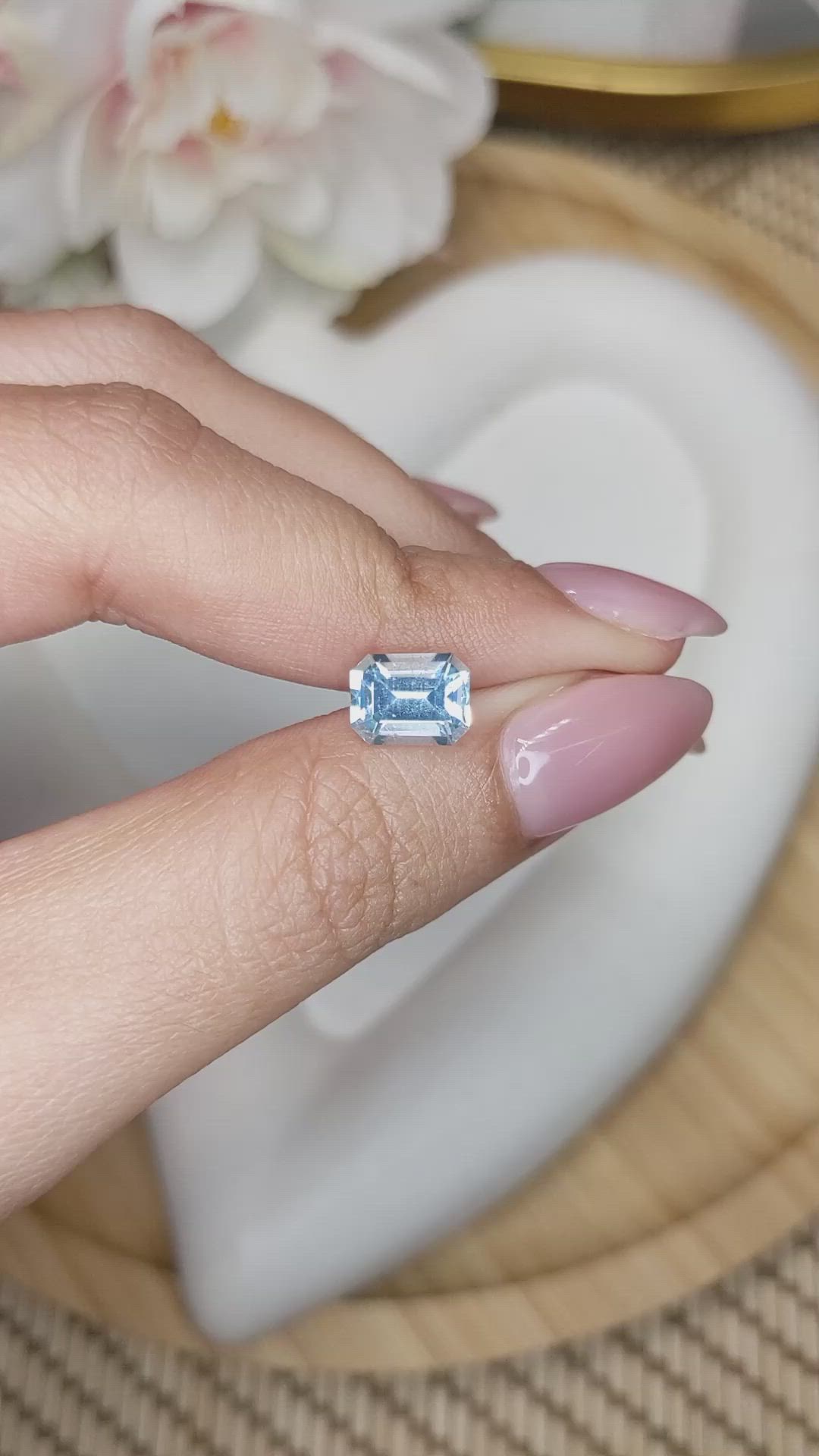 1.65 Ct. Blue Aquamarine from Madagascar Size Video