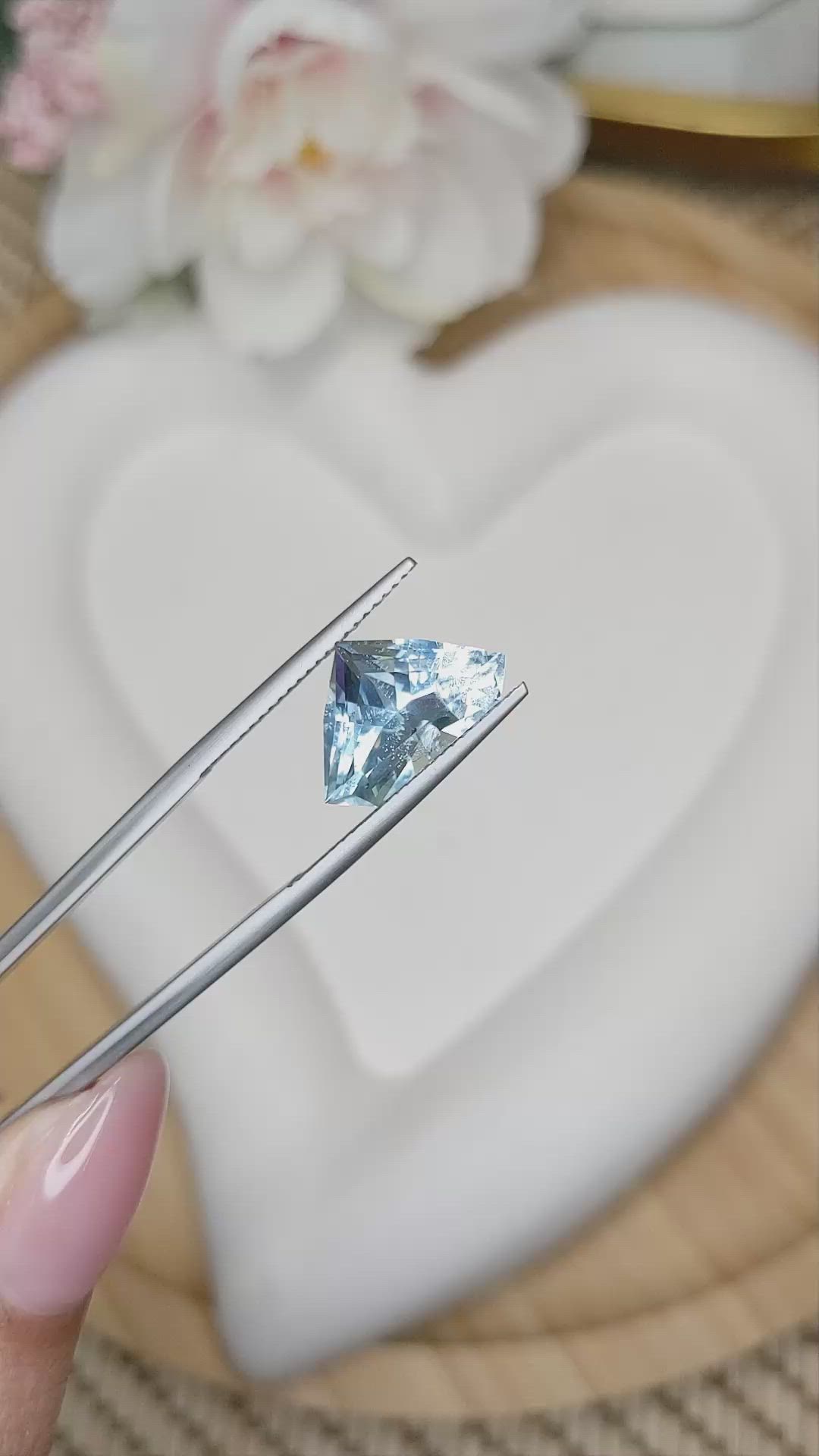 4.72 Ct. Blue Aquamarine from Madagascar Size Video