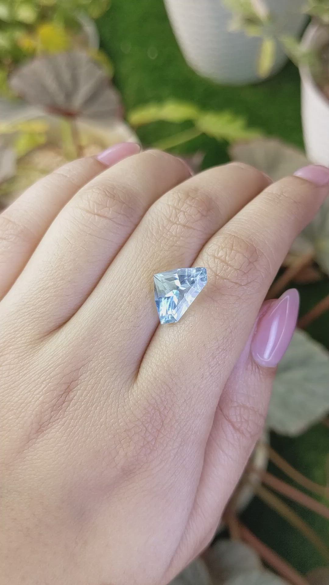 4.72 Ct. Blue Aquamarine from Madagascar Size Video